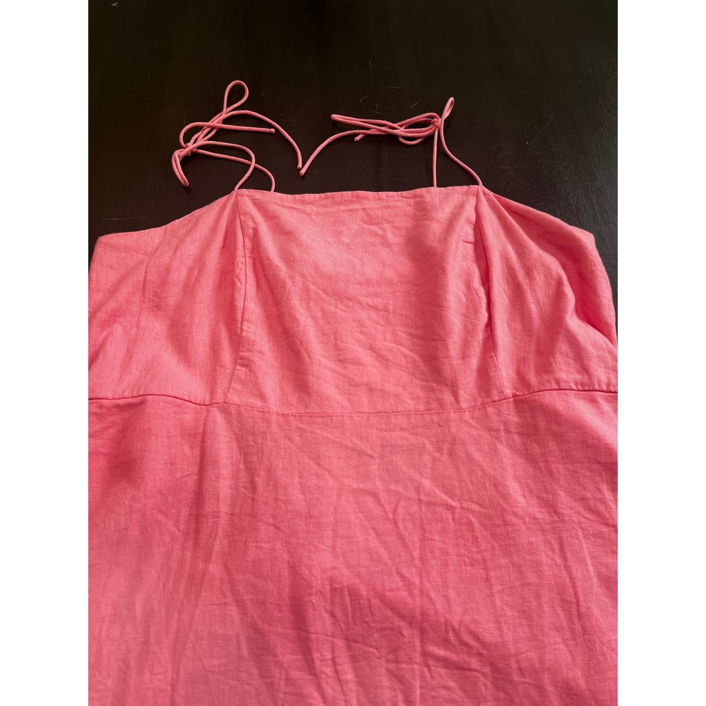 Old Navy Pink Linen Blend Tie Strap Smocked Mini Dress XXL Tall Womens - Picture 6 of 10